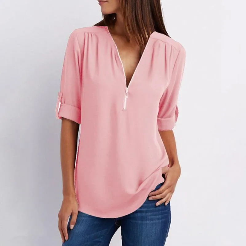 1 1 FREE | Casual Zip Blouse | Frieda Blouse