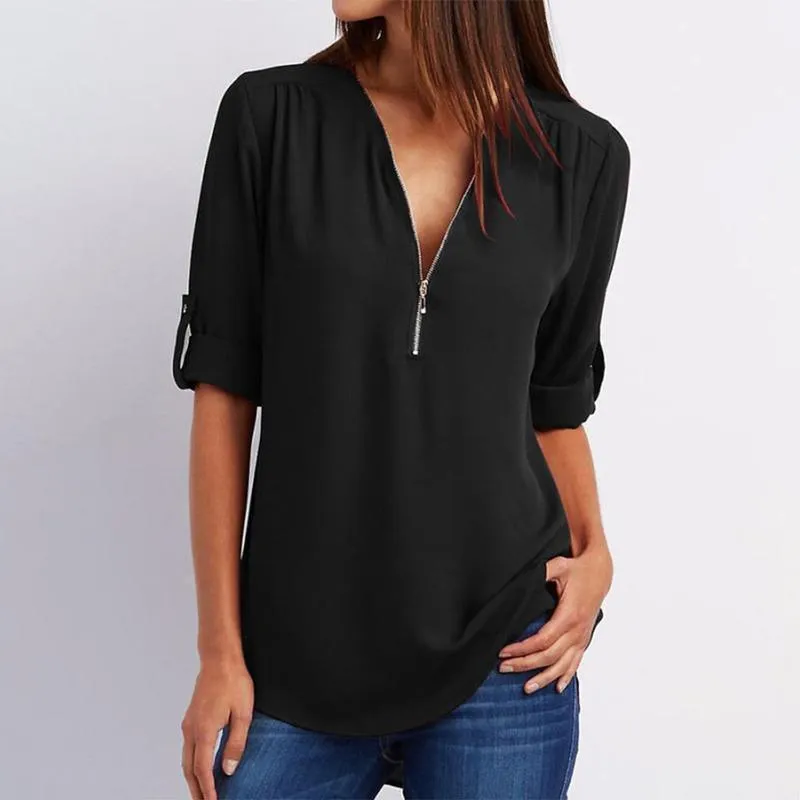 1 1 FREE | Casual Zip Blouse | Frieda Blouse
