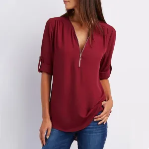1 1 FREE | Casual Zip Blouse | Frieda Blouse
