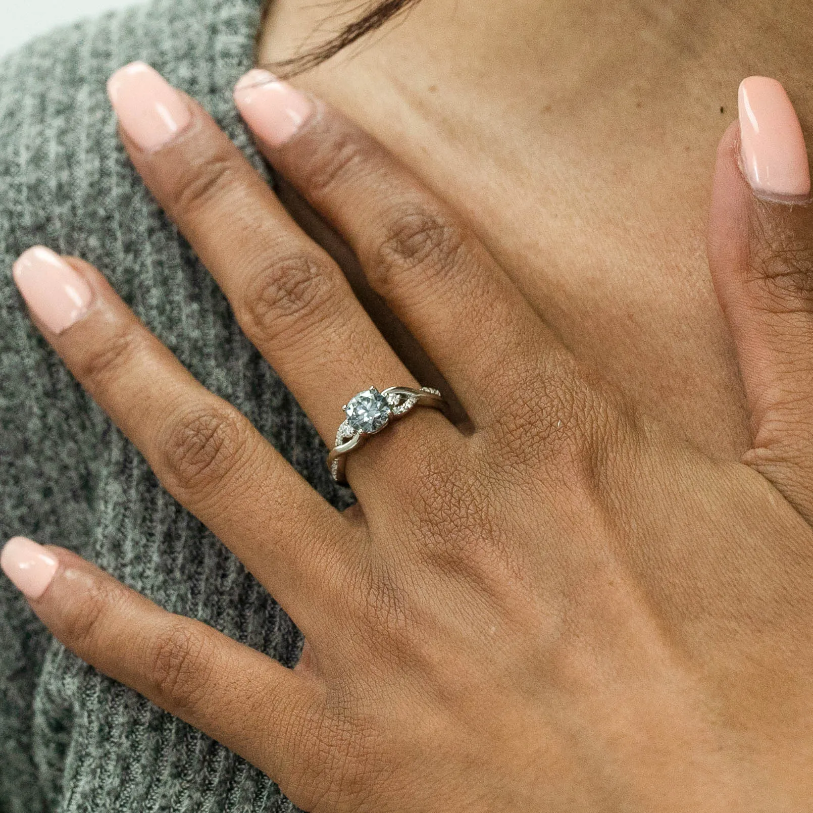 1.13 d.e.w cts Heidi Moissanite Ring