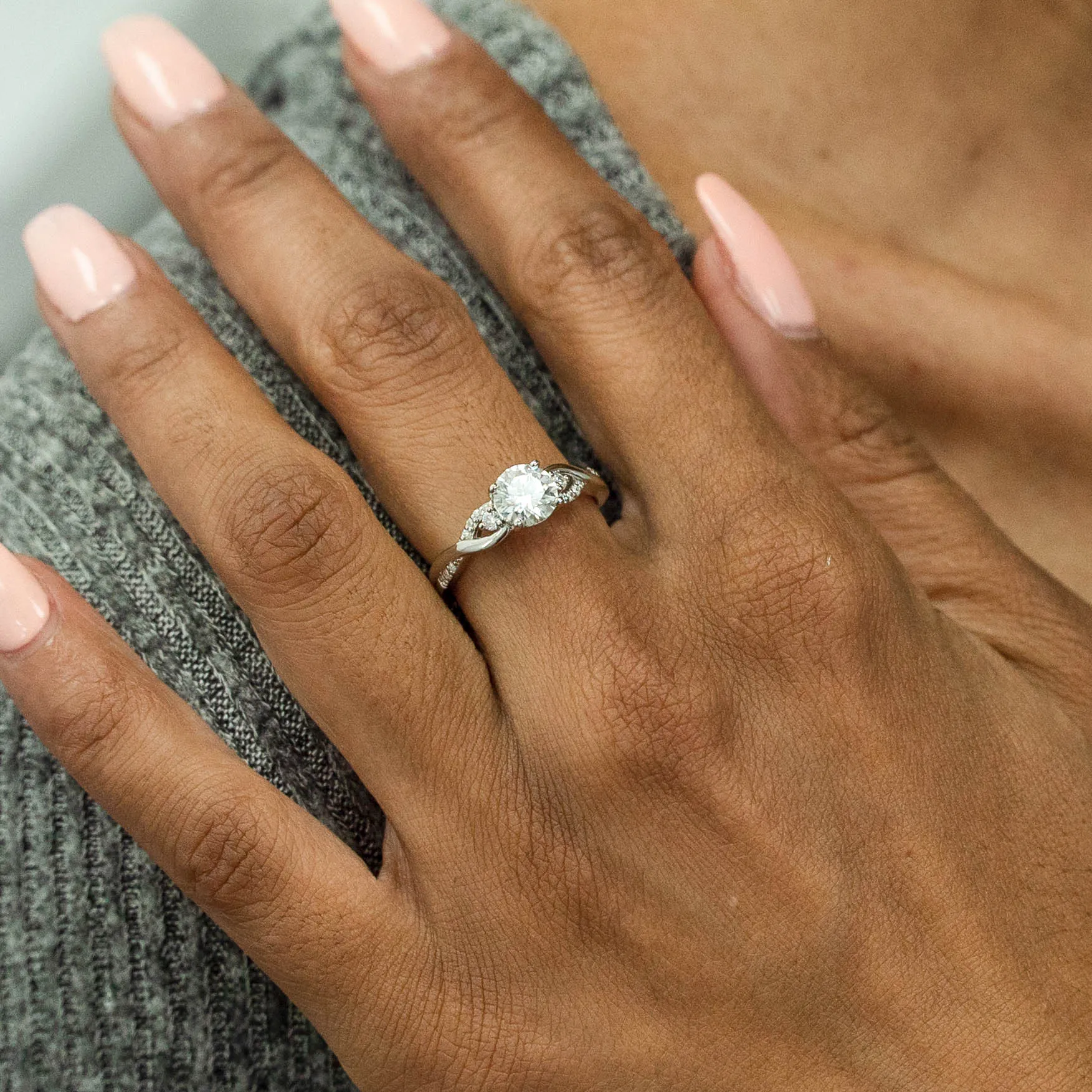 1.13 d.e.w cts Heidi Moissanite Ring