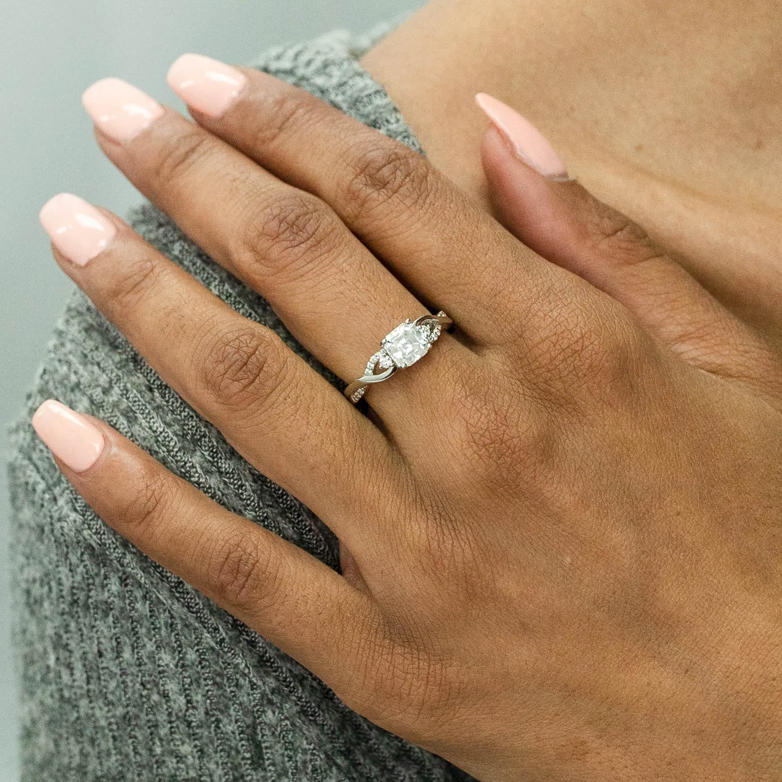 1.43 d.e.w cts Heidi Moissanite Ring