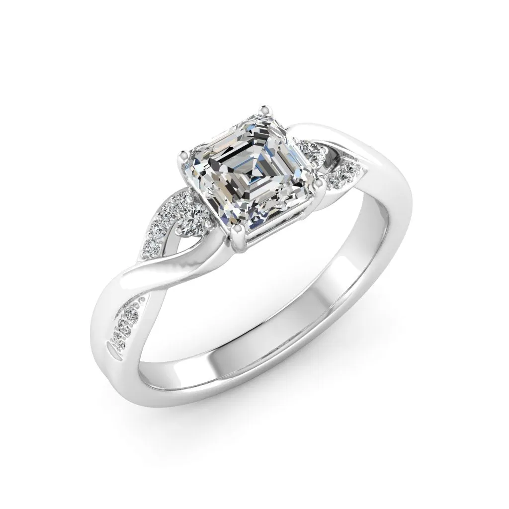 1.43 d.e.w cts Heidi Moissanite Ring