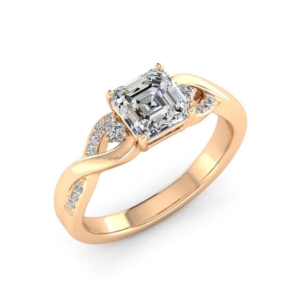 1.43 d.e.w cts Heidi Moissanite Ring