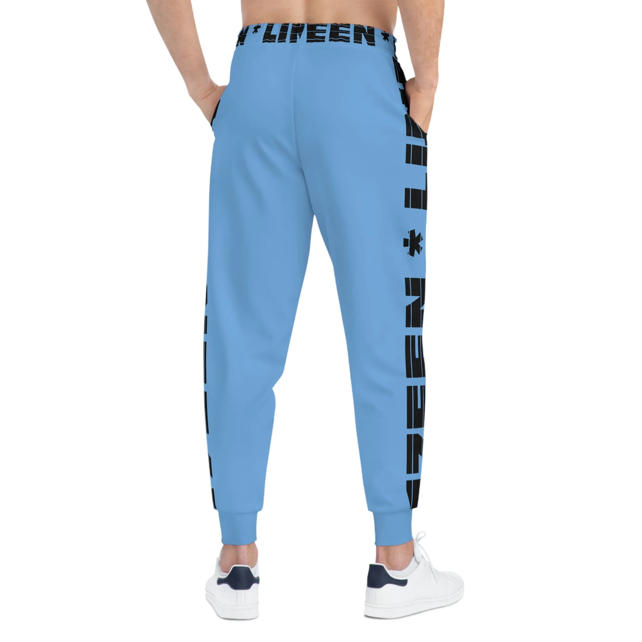 17een Line Unisex Blue Gray Athletic Joggers