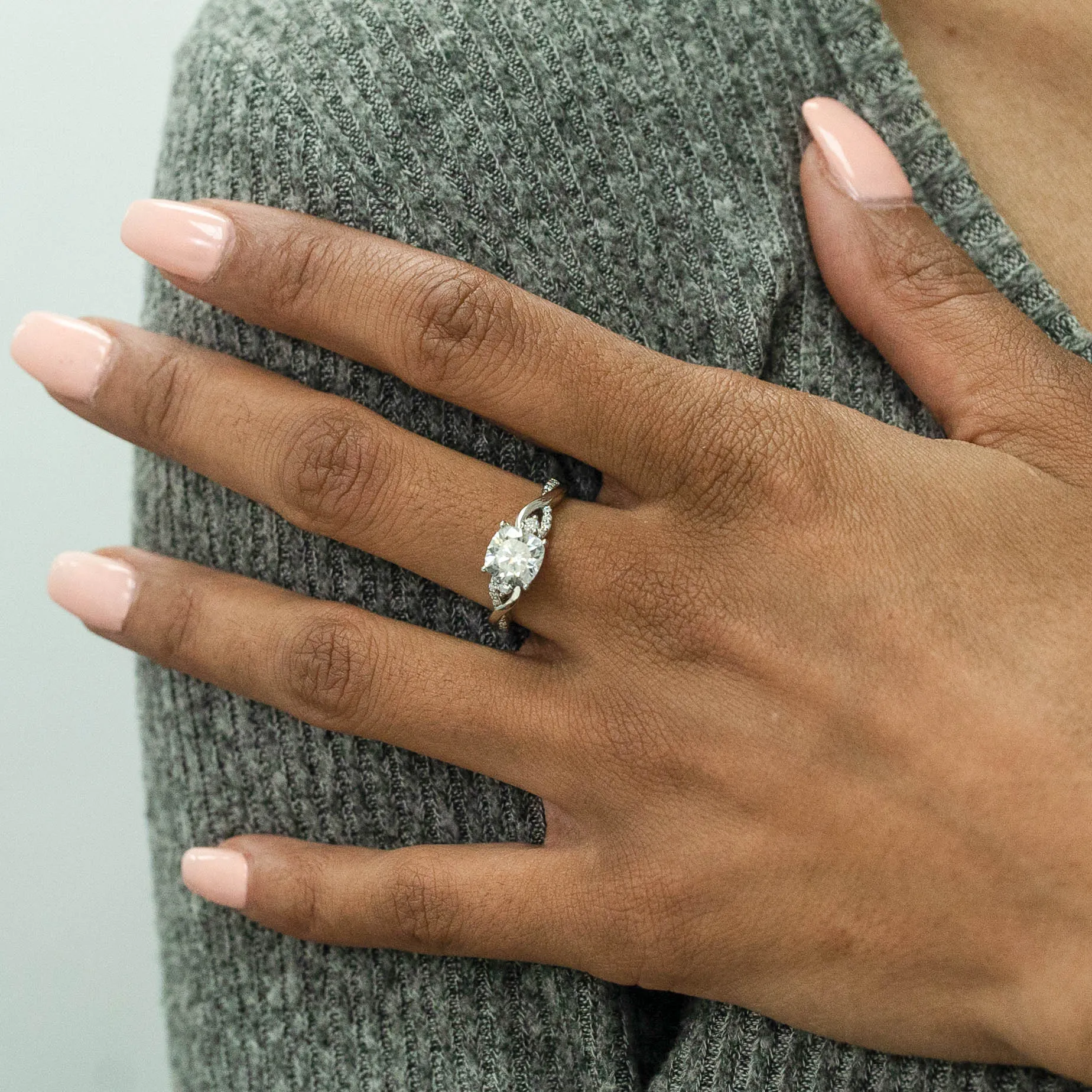 1.83 d.e.w cts Heidi Moissanite Ring