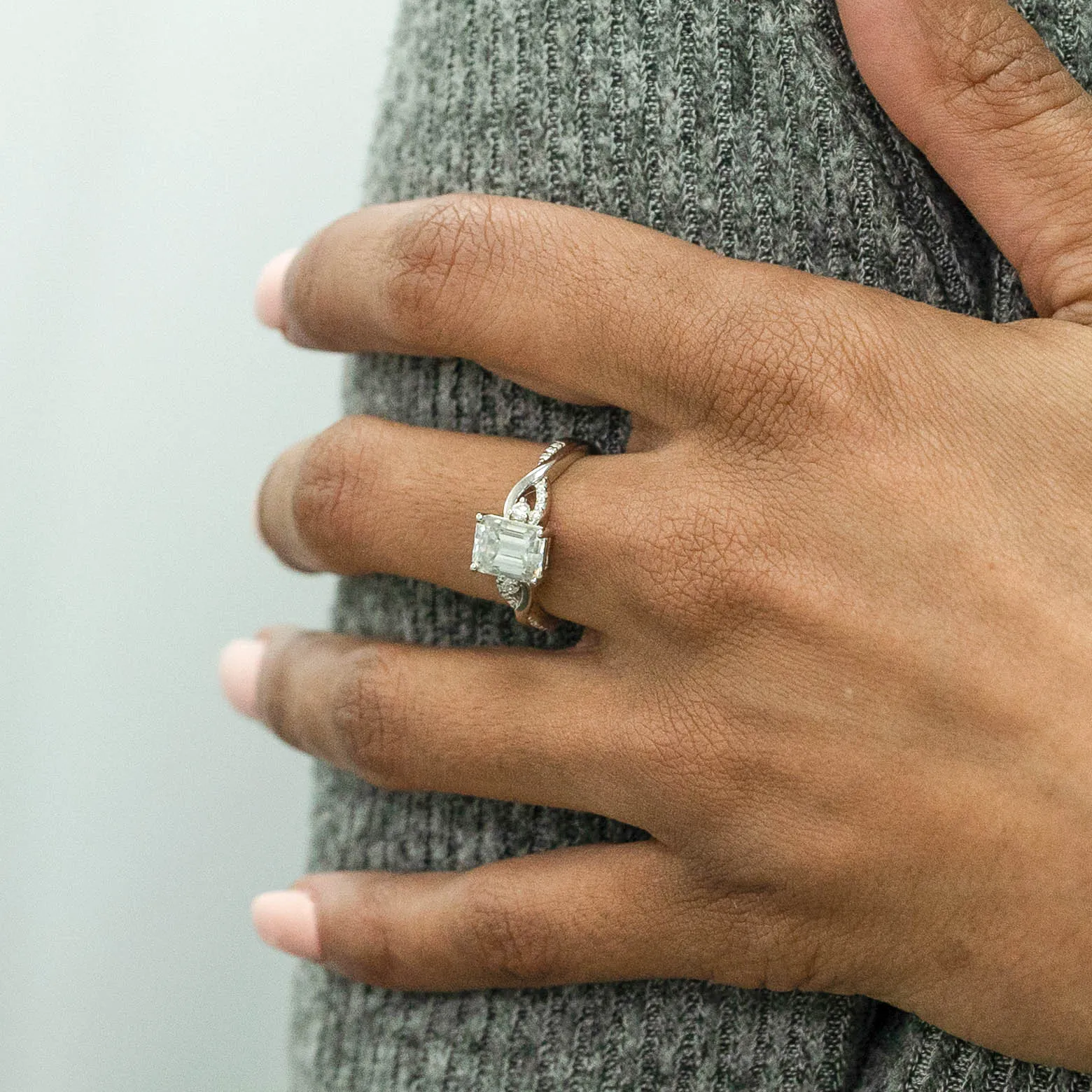 1.88 d.e.w cts Heidi Moissanite Ring