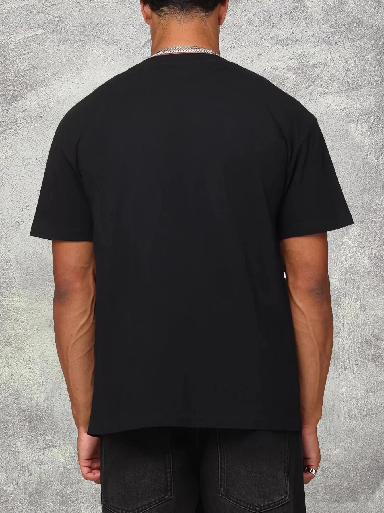 200g Cotton Crew - Neck Short Sleeves, Men's Black T-Shirt with Fun Yellowstone
