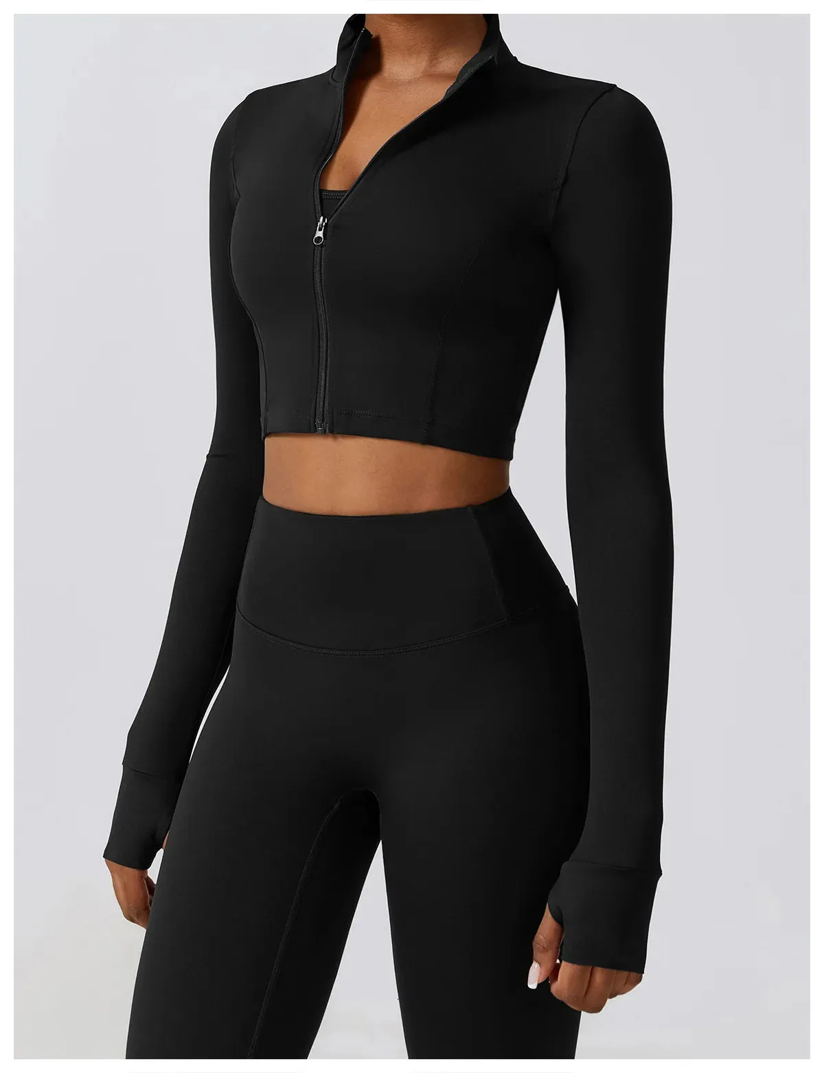 3 Variants Yoga Set Workout Outfits ( Zipper Jacket)