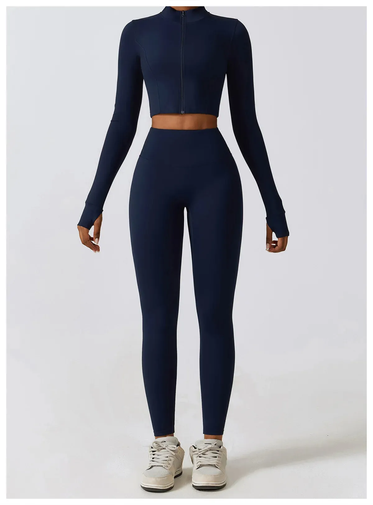 3 Variants Yoga Set Workout Outfits ( Zipper Jacket)