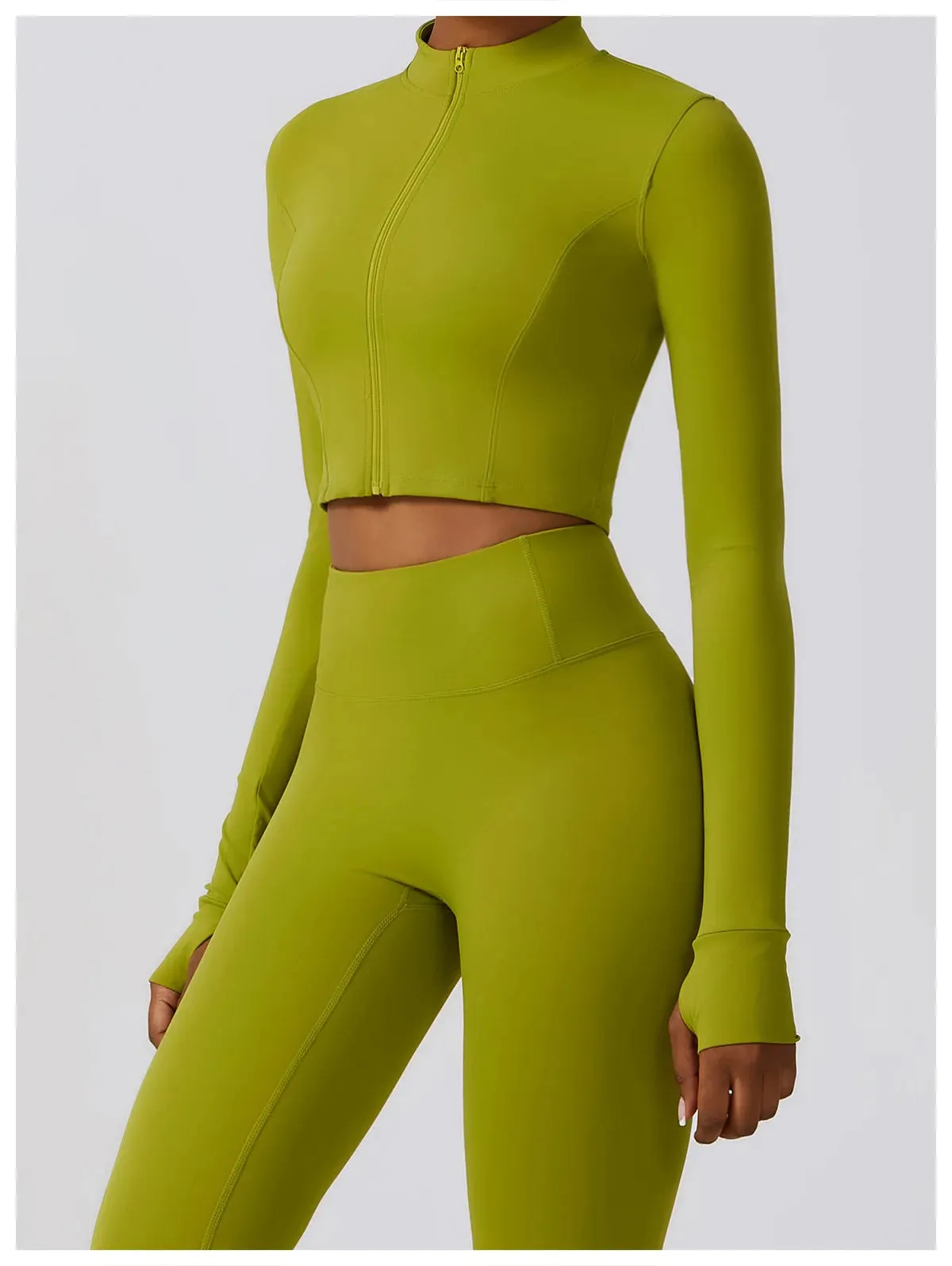 3 Variants Yoga Set Workout Outfits ( Zipper Jacket)