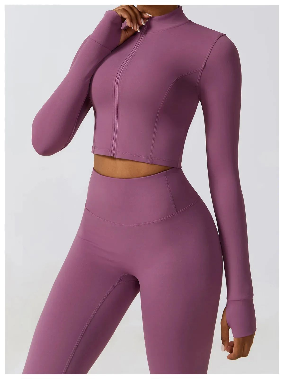 3 Variants Yoga Set Workout Outfits ( Zipper Jacket)