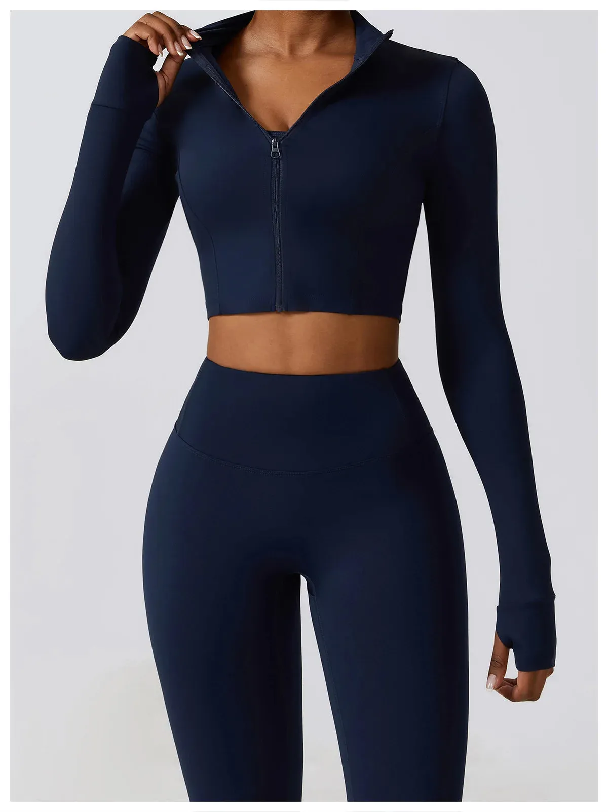 3 Variants Yoga Set Workout Outfits ( Zipper Jacket)