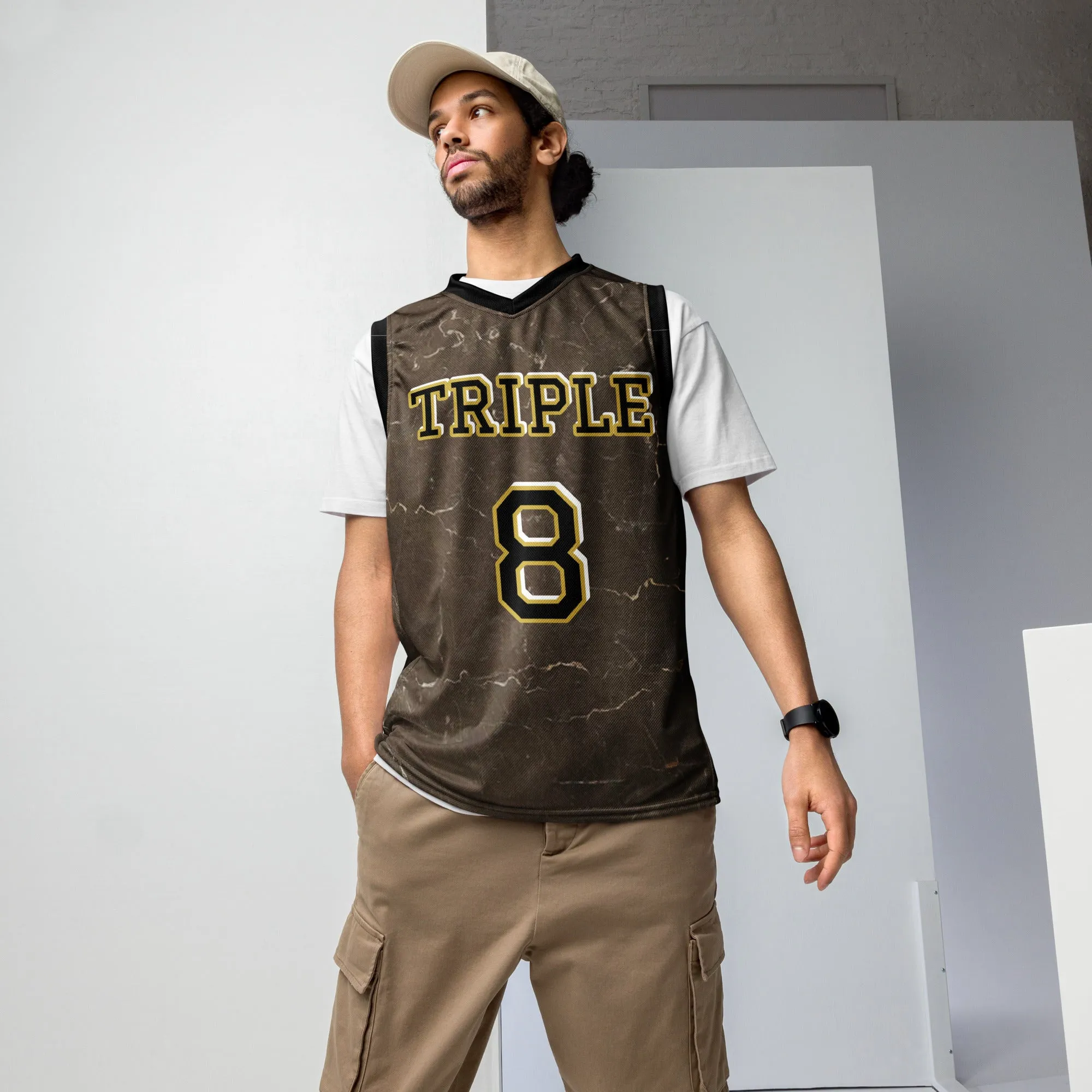 8xquiZit Collection - Marble Coco-cured Unisex Basketball Jersey