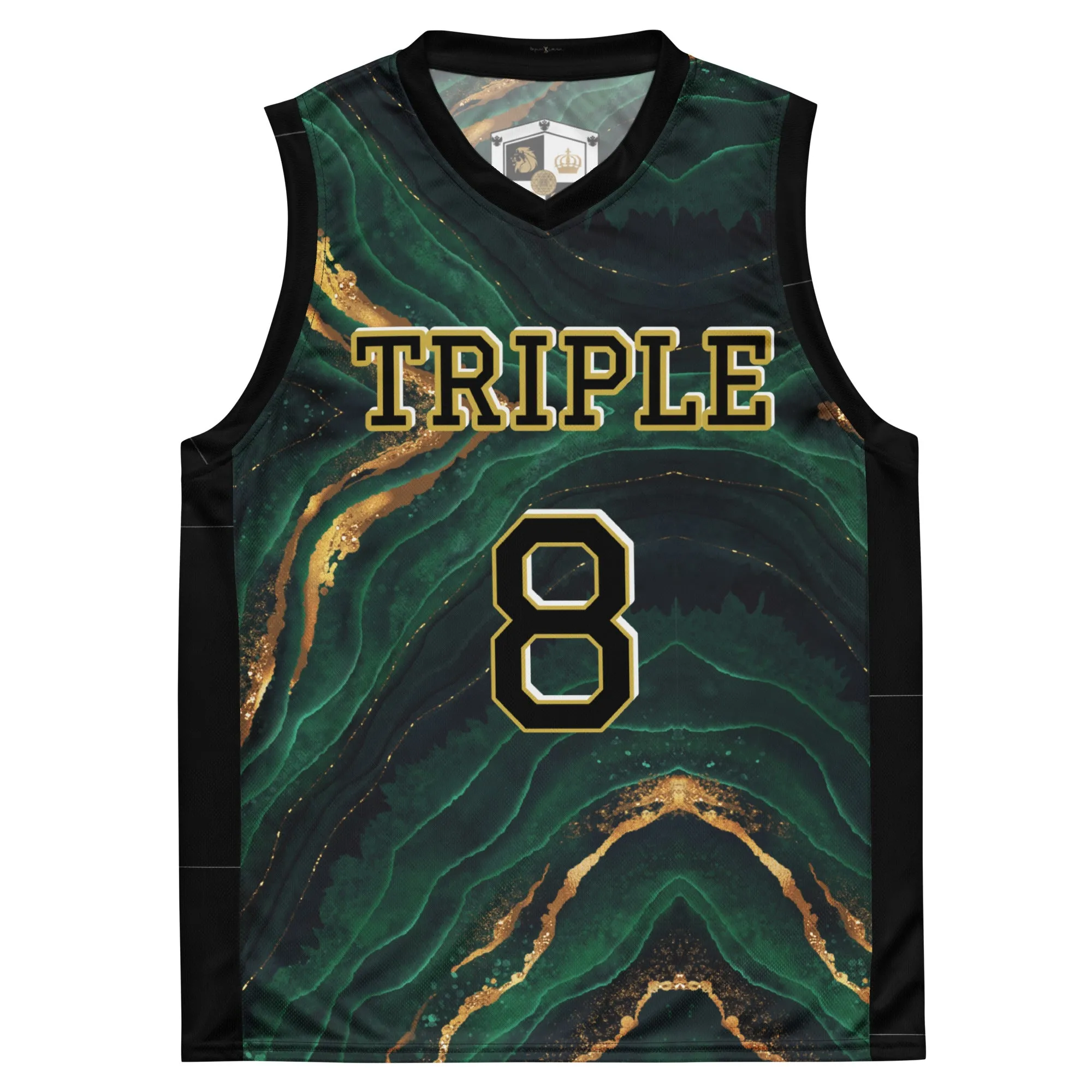 8xquiZit Collection T8T Emerald Green N Gold Marble Unisex Basketball Jersey