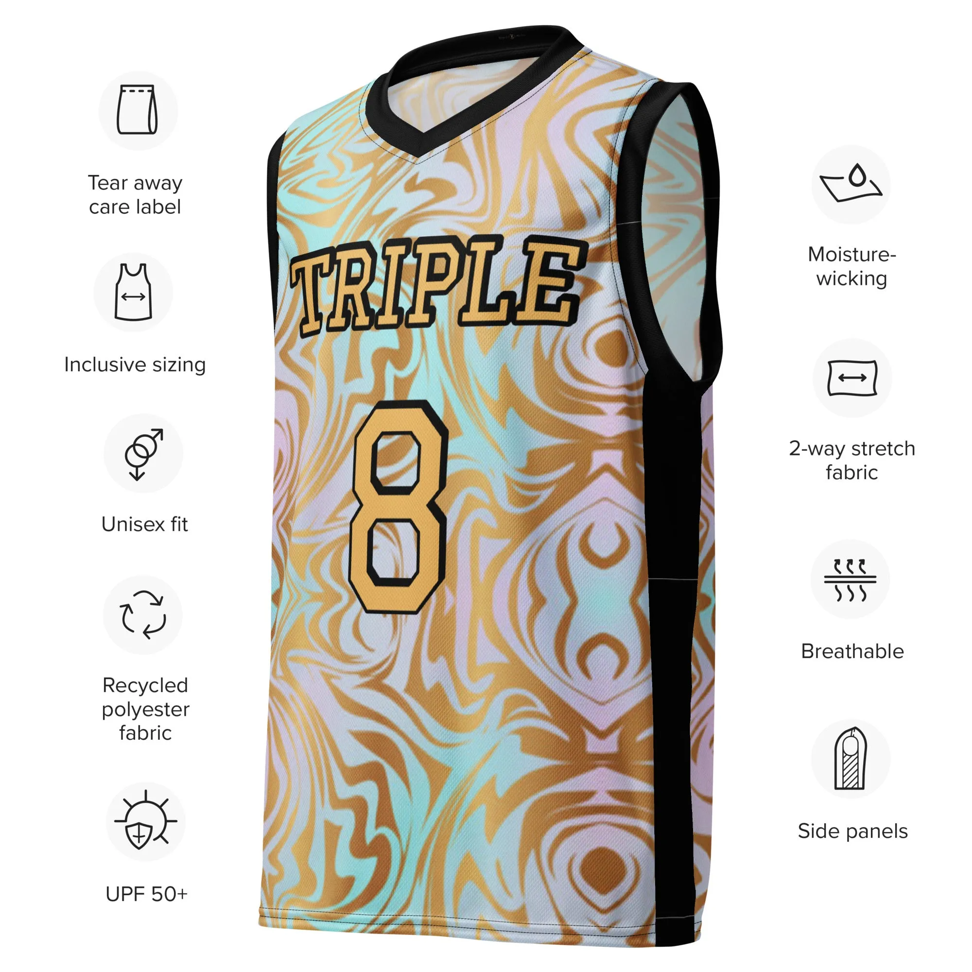 8xquiZit Collection T8T Pynk N Turq Jungle Luv  Unisex Basketball Jersey