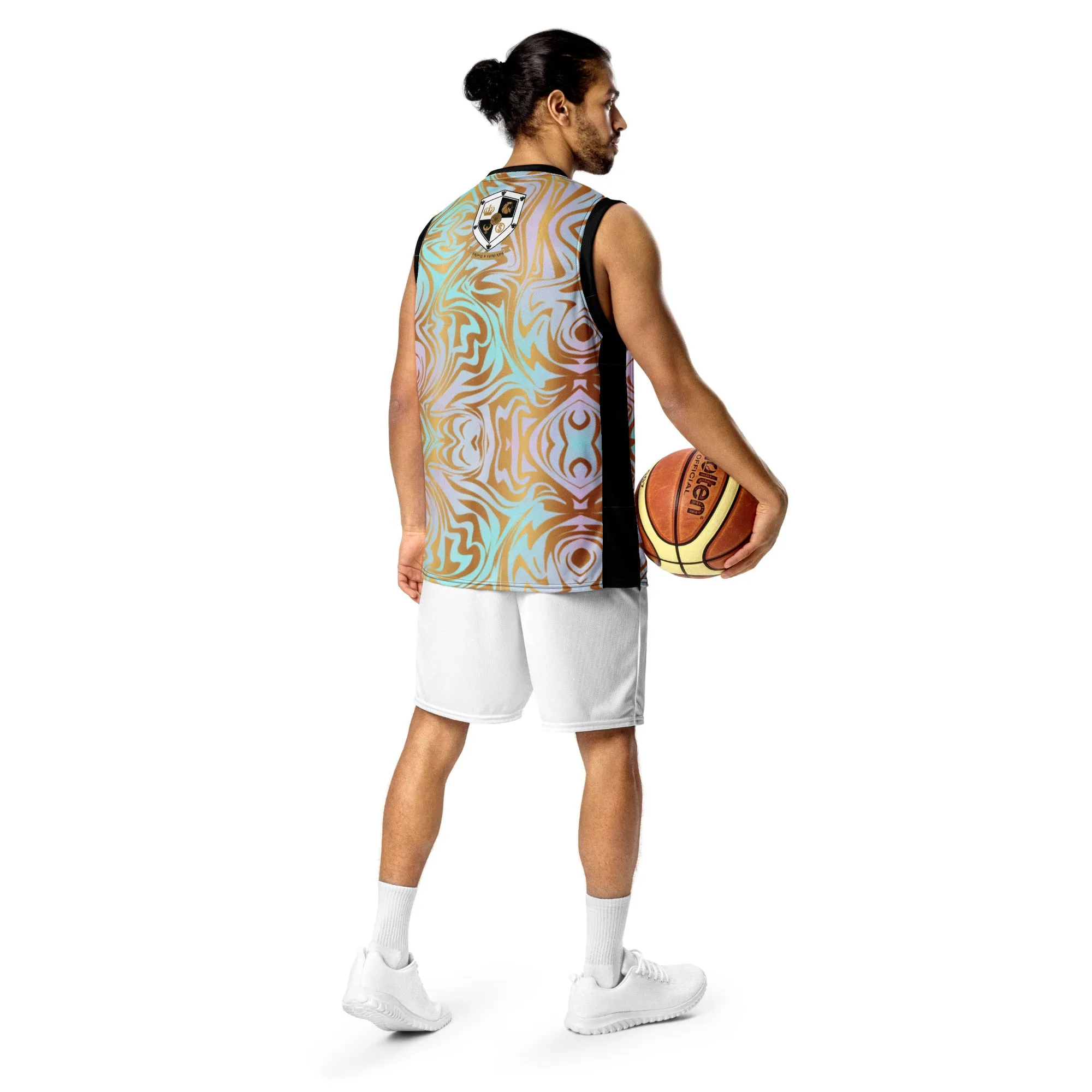 8xquiZit Collection T8T Pynk N Turq Jungle Luv  Unisex Basketball Jersey