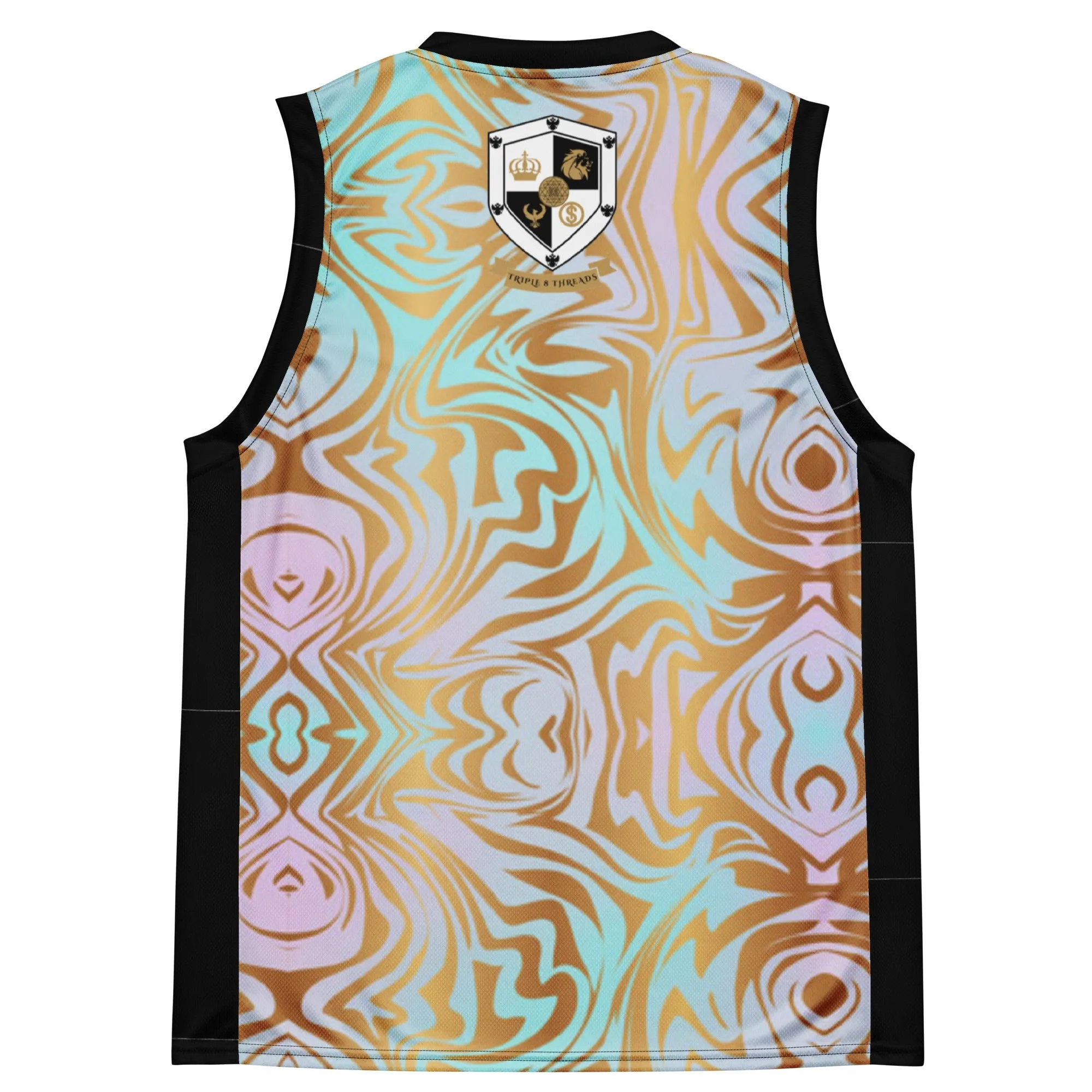 8xquiZit Collection T8T Pynk N Turq Jungle Luv  Unisex Basketball Jersey