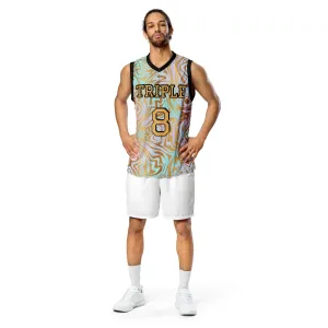 8xquiZit Collection T8T Pynk N Turq Jungle Luv  Unisex Basketball Jersey