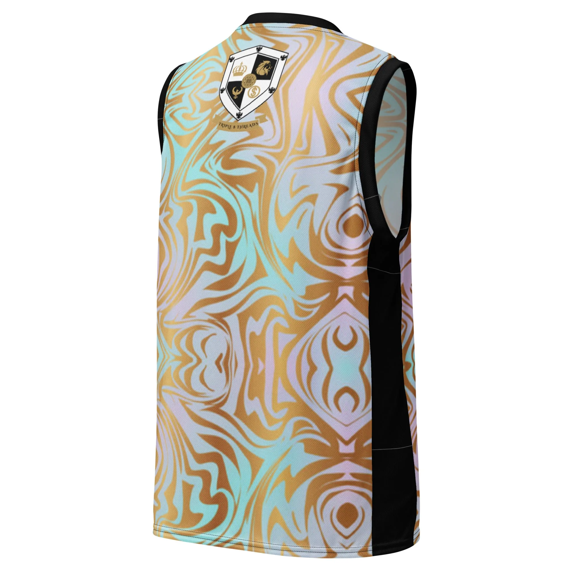 8xquiZit Collection T8T Pynk N Turq Jungle Luv  Unisex Basketball Jersey