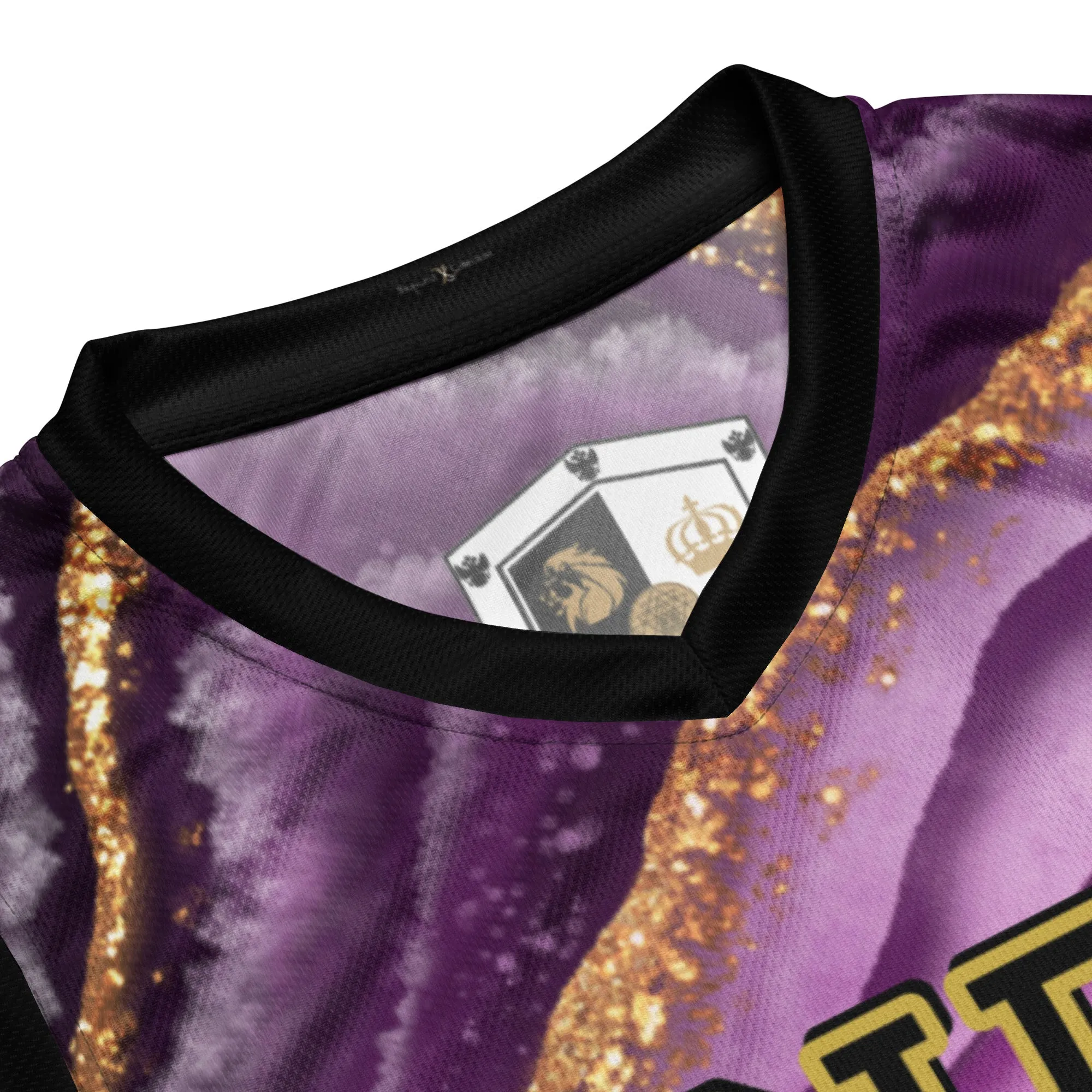 8xquiZit Collection T8T Royal Purple N Gold Marble  Unisex Basketball Jersey