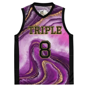 8xquiZit Collection T8T Royal Purple N Gold Marble  Unisex Basketball Jersey