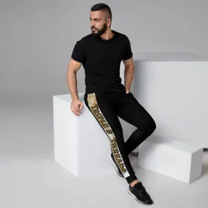 8xquiZit Collection T8T White Marble Men's Joggers - Black