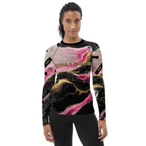 8xquiZit Collection - Women's Manifestation Pynk, Black, N Gold Marble Long Sleeve Activewear