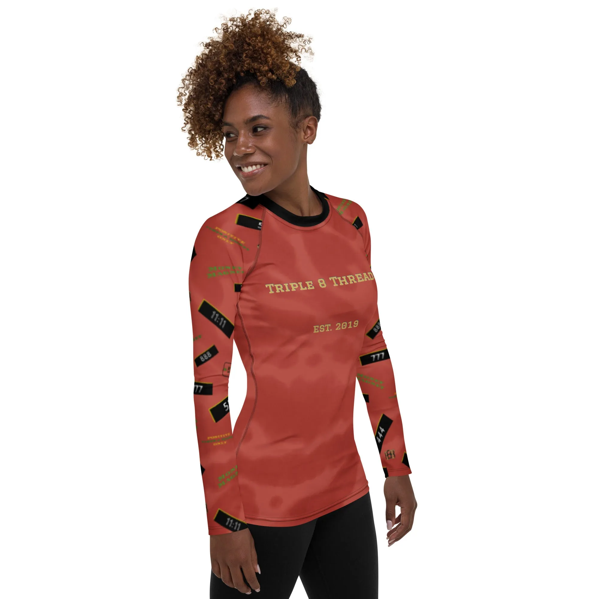 8xquiZit Collection - Women's Manifestation Red Starburst Long Sleeve Activewear