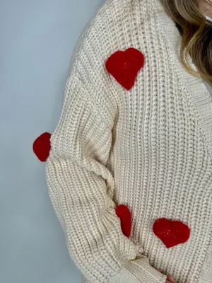 Aaron & Amber 3D Heart Cardigan