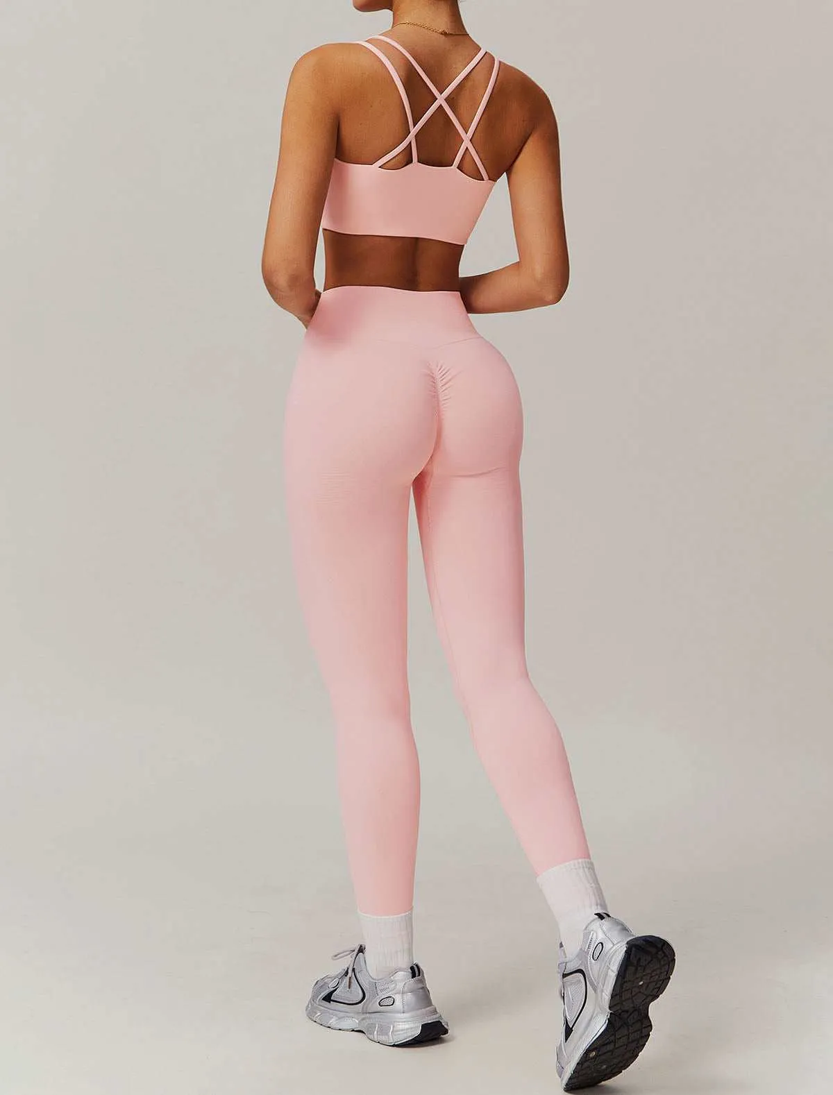 Activewear Set With Cross Back Sports Bra and Leggings