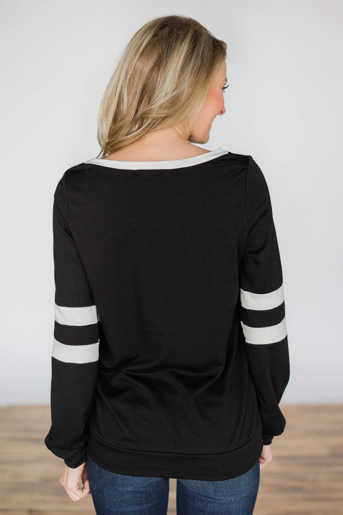Addicted To You Long Sleeve Top - Black