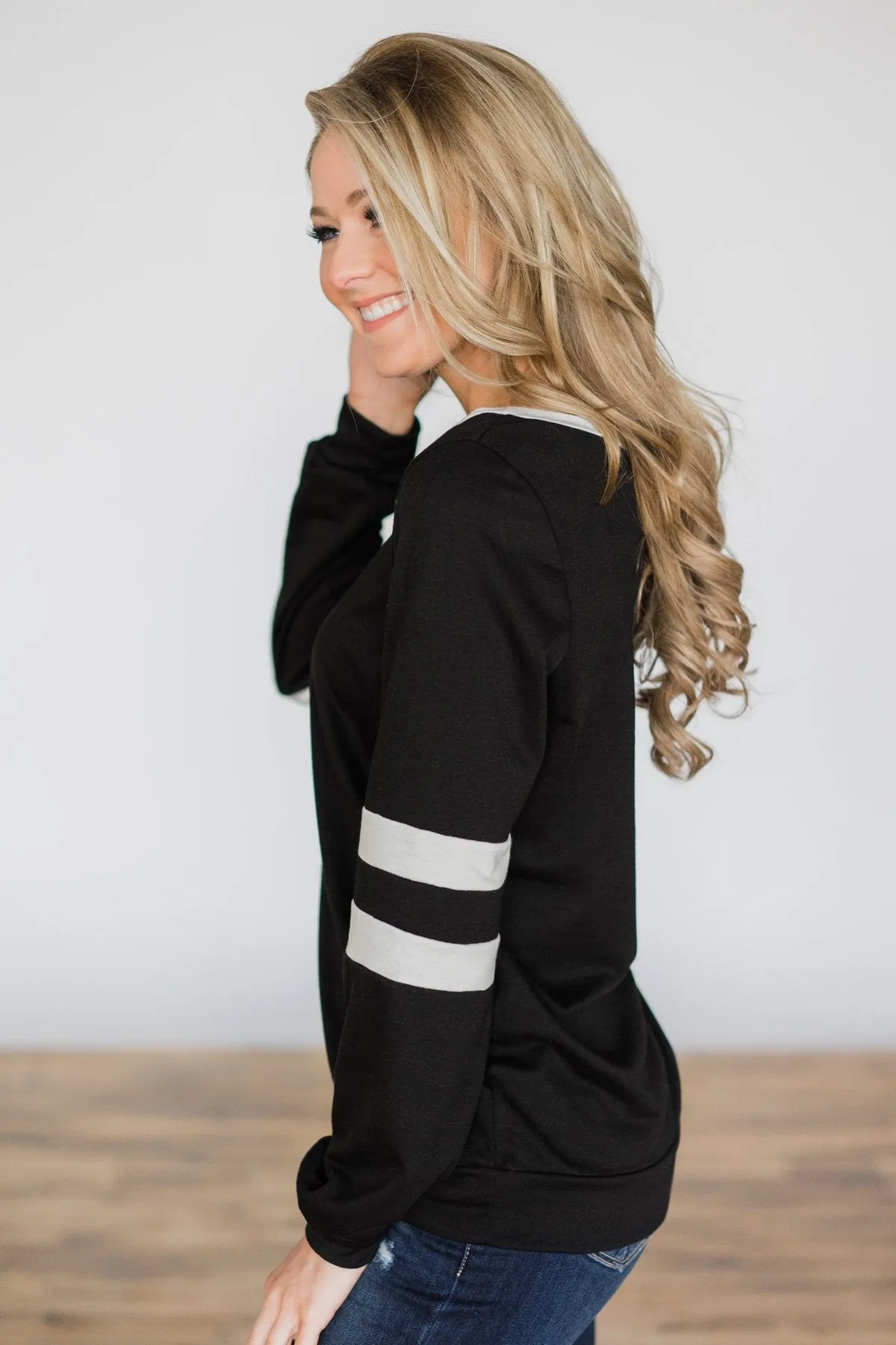 Addicted To You Long Sleeve Top - Black