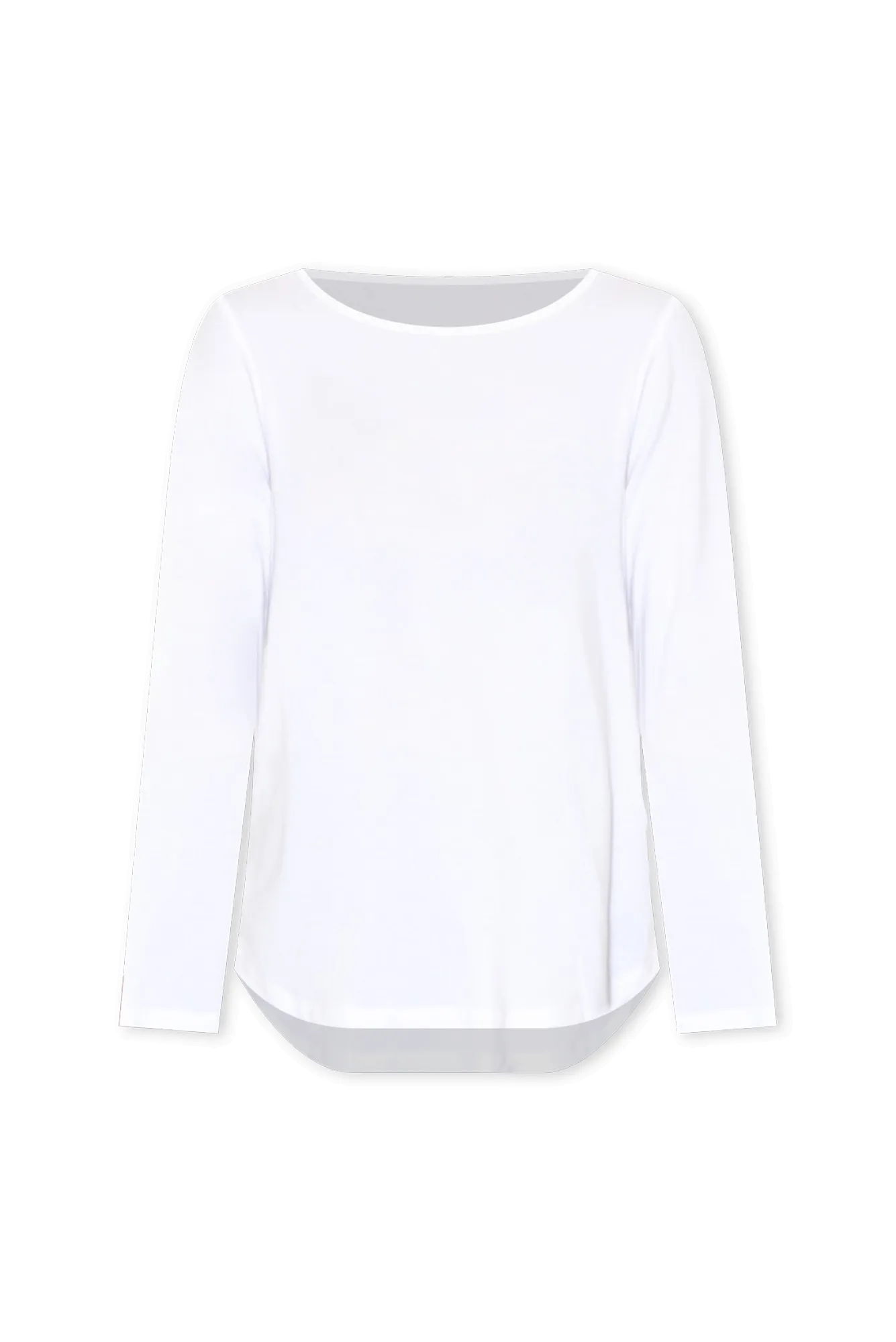 Adele White Long Sleeve Bamboo Tee