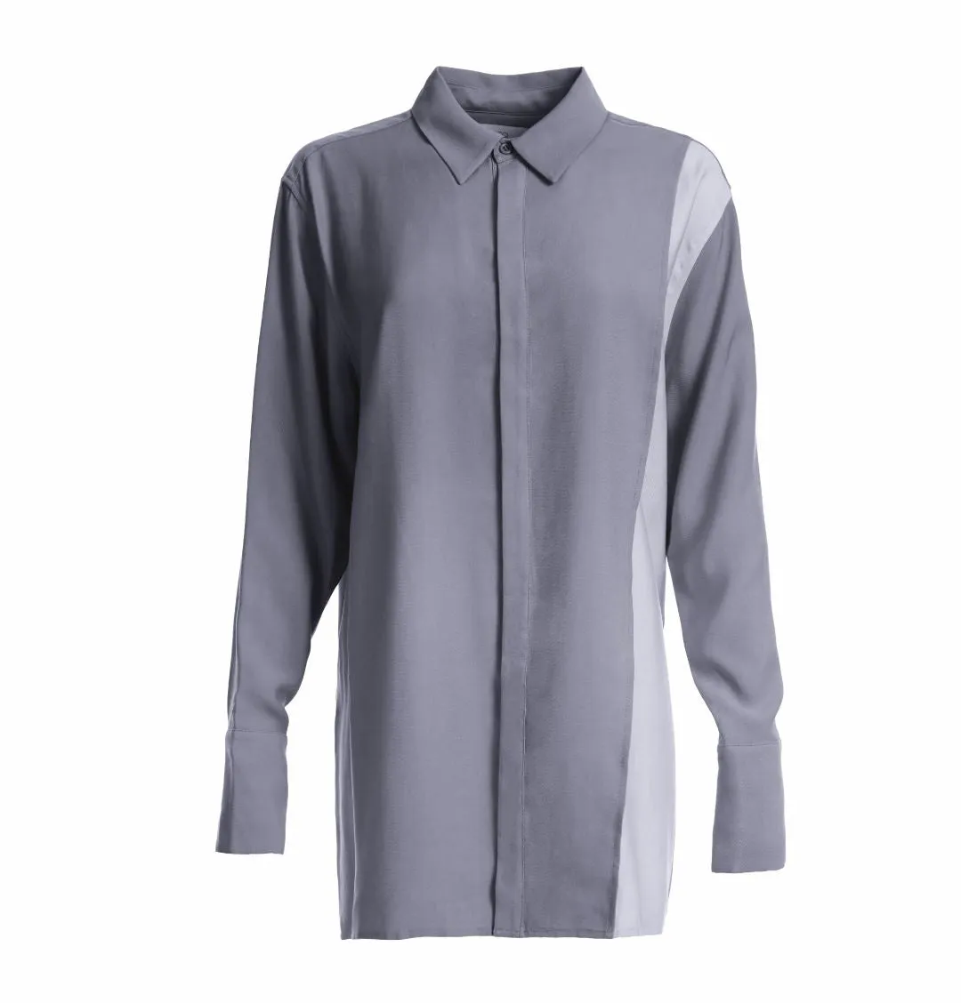 ADRIAN SHIRT CHARCOAL GRAY & IVORY