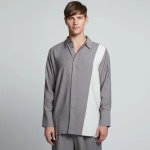 ADRIAN SHIRT CHARCOAL GRAY & IVORY