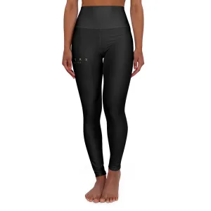 Aftrz Minimal High Waisted Leggings - Black with Tan Logo