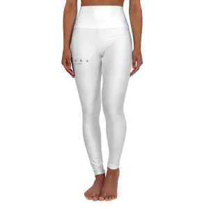 Aftrz Minimal High Waisted Leggings - White with Black Logo