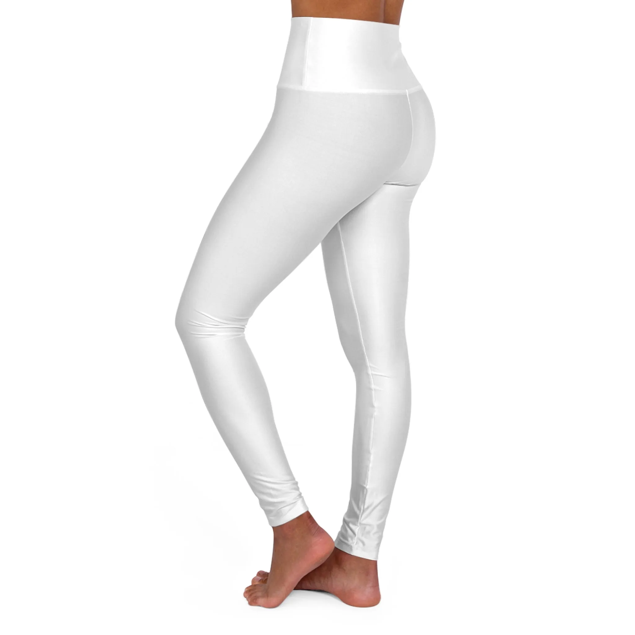 Aftrz Minimal High Waisted Leggings - White with Black Logo