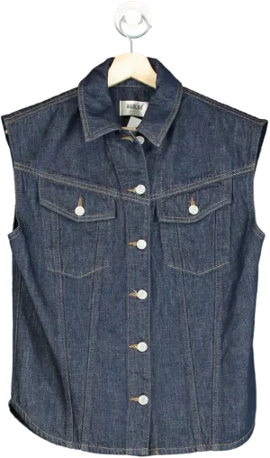 AGOLDE Blue Denim Sleeveless Jacket XS