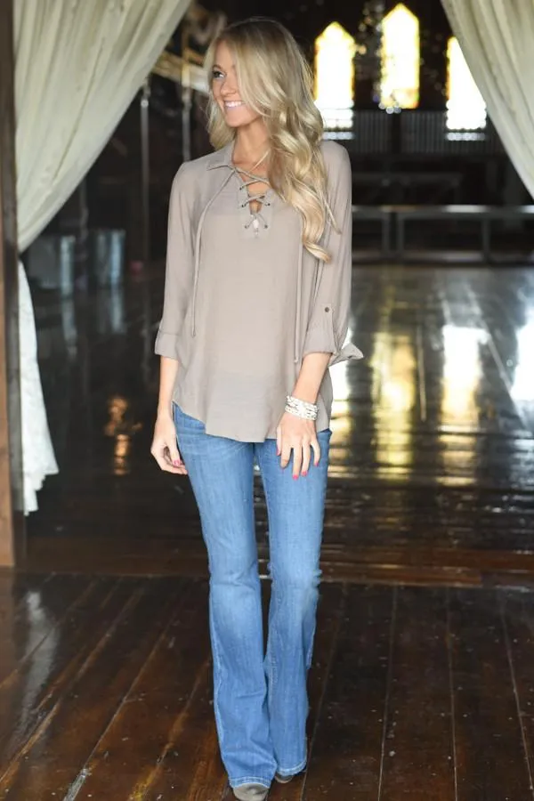 Ahead of the Game Top ~ Taupe