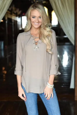 Ahead of the Game Top ~ Taupe