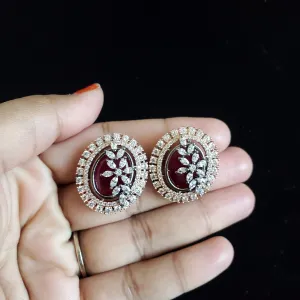 Akira A Cz Classic Tops With Black Rose Plating Ruby