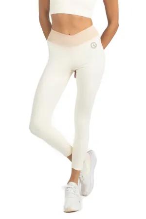 Alisha V Waistline Colorblock Legging in Beige