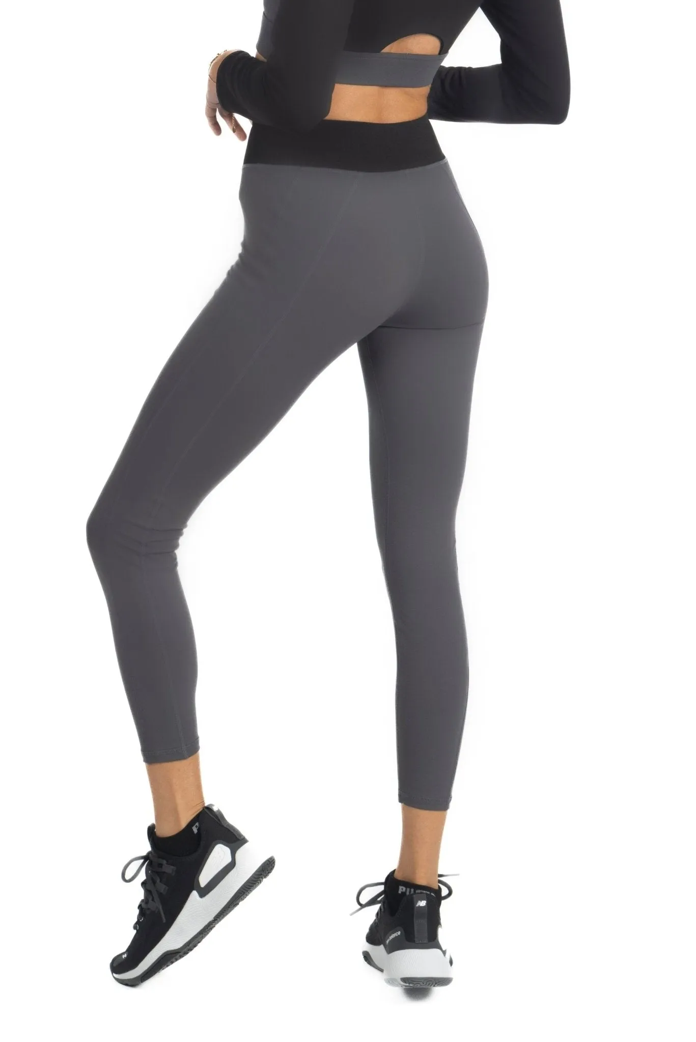 Alisha V Waistline Colorblock Legging in Black