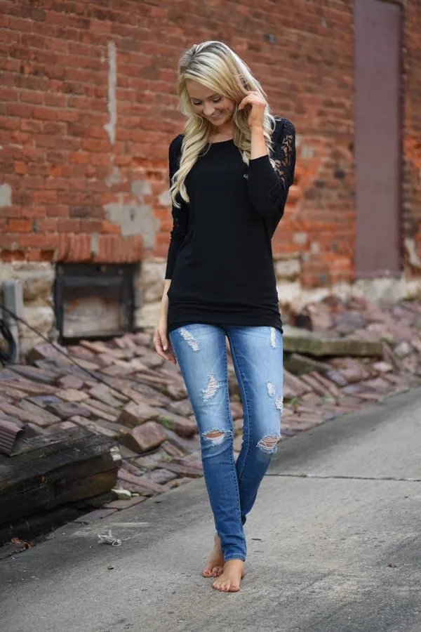 America's Sweetheart Lace Top ~ Black