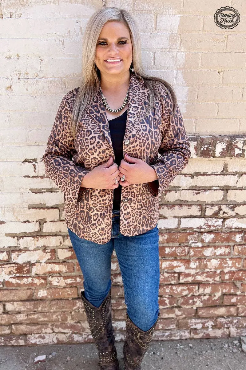 Animal print blazer