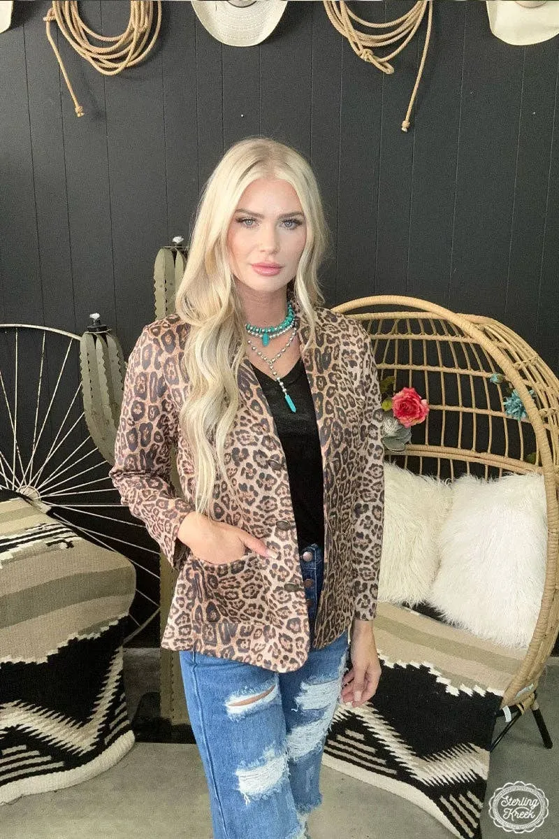 Animal print blazer