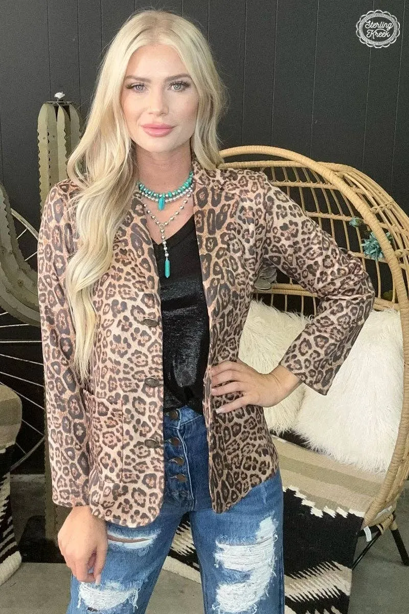 Animal print blazer
