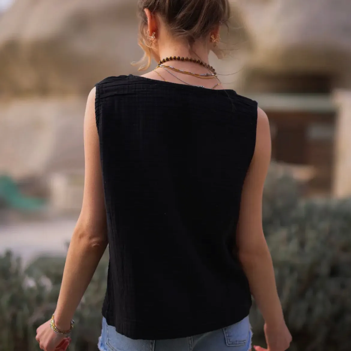Anna Muslin Crop Tank